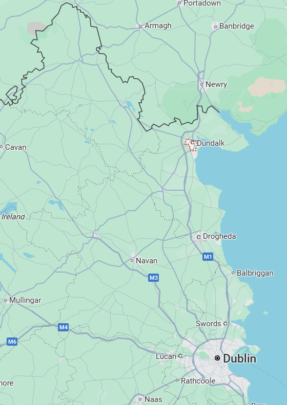 Northeast coast of Ireland map